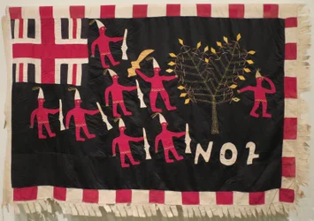 Asafo-Flagge, No. 2 Kompanie; erstellt von Akwa Osei; Kormantine, Ghana, Fante-Volk